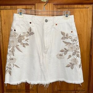 Abercrombie White Denim Skirt